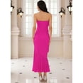 thumbnail image 4 of DARING DIVA Strapless Bodycon Ruffle Maxi Cocktail Wedding Dress M Hot Pink, 4 of 6