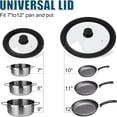 thumbnail image 2 of ACDANC Universal Lid for Pots Pans and Skillets,2 Pack Pan Cover Fit 7",8" 9" & 10",11",12" Diameter Cookware,Silicone Replacement Pan Lid Pot Lids for Frying Pans,Tempered Glass Lid, 2 of 7