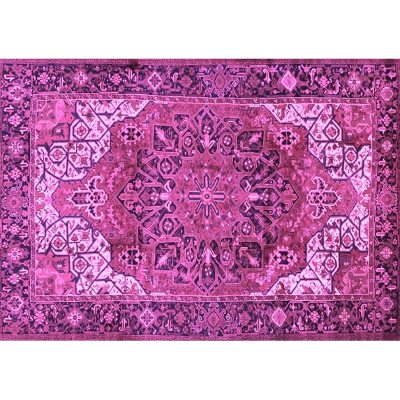 Ahgly Company Indoor Rectangle Persian Purple Traditional Area Rugs, 5' x 8'