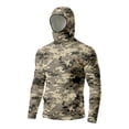 thumbnail image 5 of Sun Camo Shirts for Men Upf 50+ UV Rash Guard Shirts Long Sleeve Summer Lightweight Fishing Cooling Hoodies with Mask,Beige L, 5 of 6