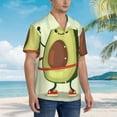 thumbnail image 3 of Gukieu Avocado1 Print Men's Short-sleeved Shirts, Button-down Lapel Hawaiian Shirts, T-shirts, Beach Vacation Summer Casual Wear,3X-Large, 3 of 7