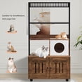 thumbnail image 6 of Multi-Functional Hidden Cat Litter Box Furniture, 2-In-1 Enclosure with Play Zone, Storage Shelves & 150 Lb Capacity, 6 of 9