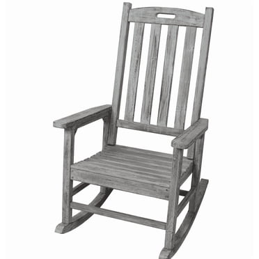 Wooden Oversized Rocking Chair Wide Seat Tall Backrest Smooth Rocking