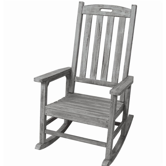 Wooden Oversized Rocking Chair Wide Seat Tall Backrest Smooth Rocking