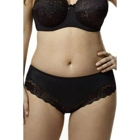 Women s Elila 3309 Microfiber & Stretch Lace Panties (Black 4X)