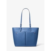 Michael Kors Women's Jet Set Travel Medium Double Pocket Tote in Vegan Leather (Galaxy Blue)