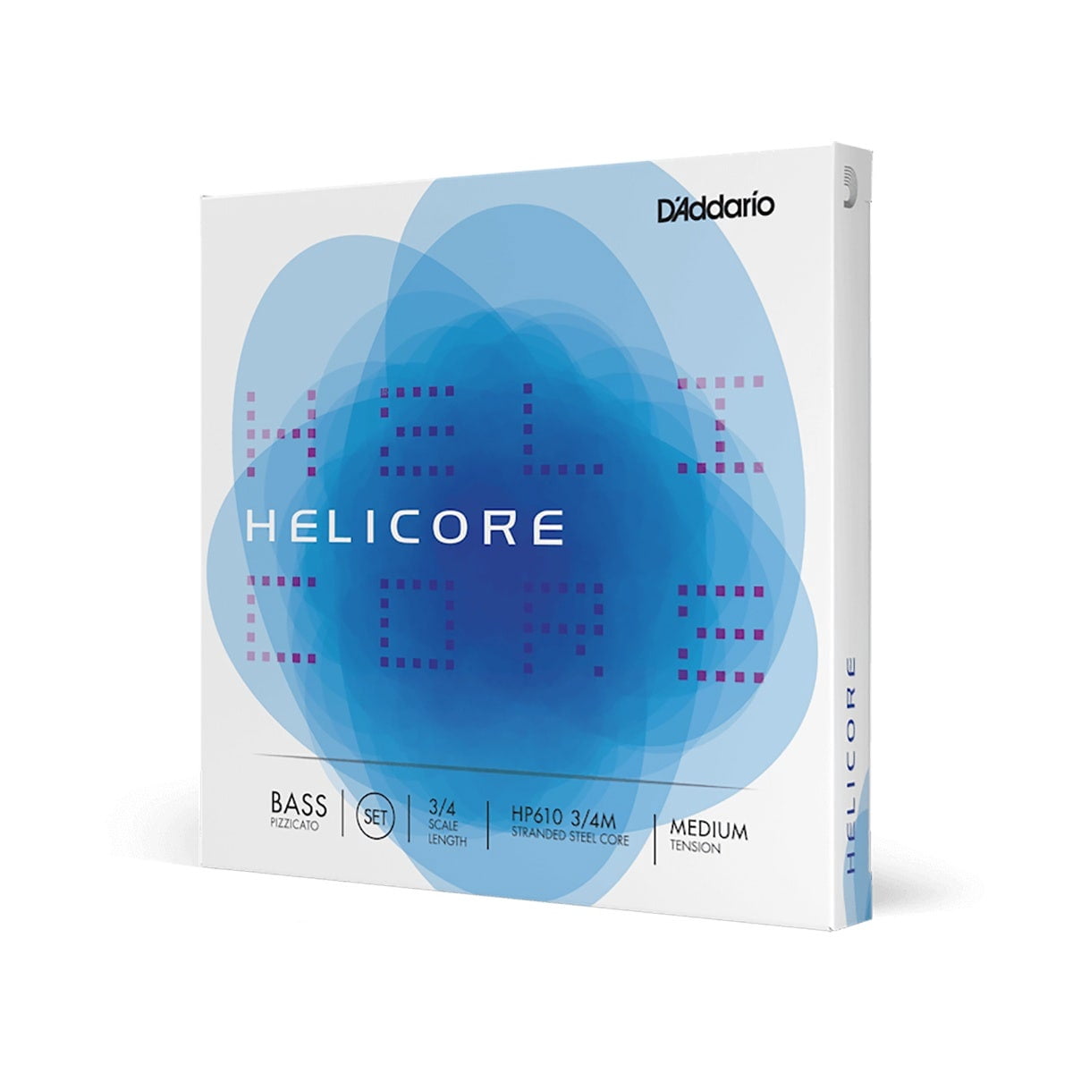 D'Addario Helicore Pizzicato Bass String Set, 3/4 Scale, Medium Tension