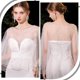 thumbnail image 5 of 1 chal de tul blanco con perlas para vestido de novia, tirantes de tul con hombros descubiertos, tirantes de tul para decoración de vestido de novia., 5 of 5