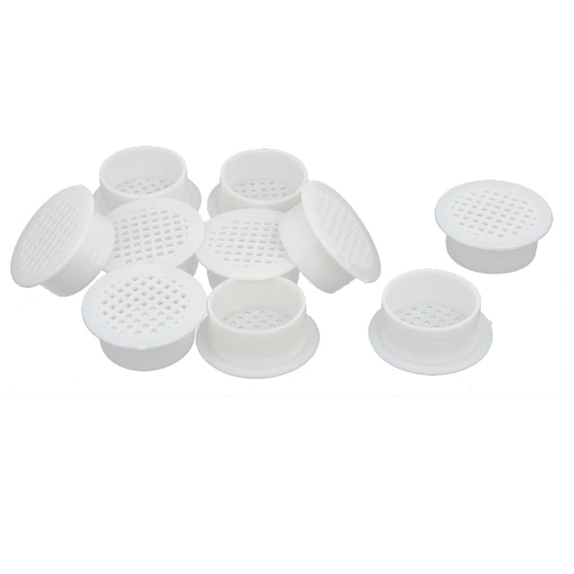 Gabinete De Zapatos De Malla Cuadrada De Plástico Agujero De Ventilación Lumbrera Cubierta Blanca 35 mm 10 Pcs