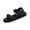 Black, variant on Women's Double Strap Sandals Thick Sole Velcro Adjustable Flat Casual Beach Slippers for Women Soft Summer Walking Shoes