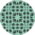 thumbnail image 1 of Ahgly Company Machine Washable Indoor Round Transitional Aquamarine Green Area Rugs, 6' Round, 1 of 7