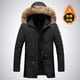 thumbnail image 3 of Chaquetas de invierno para hombre, con capucha gruesa, recién llegadas, con cuello de piel, parka para hombre, abrigos casuales acolchados, ropa para hombre, parkas con capucha de plumón, 3 of 4