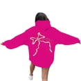 thumbnail image 1 of Chandail à Capuchon Long pour Femmes à Fermeture Éclair, Long Manteau d'Hiver à Fermeture Éclair, Chandails à Capuchon pour Femmes, Vêtements d'Automne pour Femmes, Chandail à Capuchon Décontracté pour Femmes, Doux et Confortable, Chandail à Enfiler, Col Rond, Manche, Imprimé, Rose, TTTG, 1 of 7