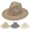 Khaki, variant on 1Pc Foldable Wide Brim Straw Panama Fedora Hat UPF50 Sun Block Headwear For Men Beach Camping Travel Daily Outdoor Caps Assorted Popular Hues