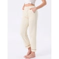 thumbnail image 2 of DARING DIVA Women's Cotton Knit Ribbed Elastic Waist Loungewear S White, 2 of 7