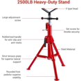 thumbnail image 3 of Robust Steel V - Head Pipe Jack Stand - Heavy - Duty Construction, 28 - 52 Inch Adjustable Height, 2500 Lb Load Capacity, Portable Folding Legs, Great, 3 of 5