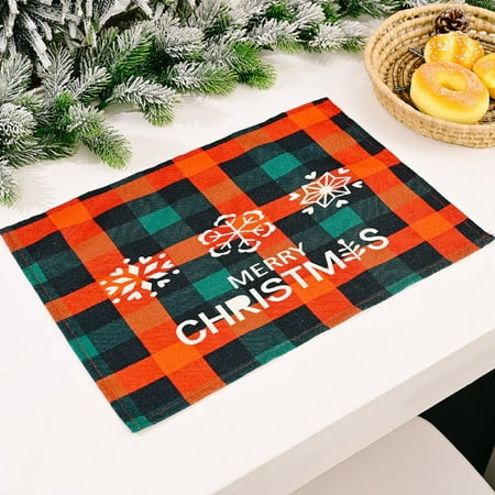 

Christmas Decoration Christmas Plaid Printed Dining Mat Christmas Home Dining Table Decoration Christmas Dining Table Mat