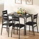 thumbnail image 3 of |11986|compact dining set para 4: square dinette mesa con 4 forrado sillas, perfect para small kitchen & dining room spaces (negra mesa)|, 3 of 7