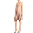 thumbnail image 3 of Anna-Kaci Womens Lace Flowy Embroidery Loose Applique Adjustable Spaghetti Strap Mini Dress Small Beige, 3 of 5