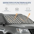 thumbnail image 4 of Haiem Black And White Checkerboard Windshield Sun Shade: Universal Foldable 2-Piece Car Front Window Sunshade - Blocks Uv Rays, And Reduces Heat,Essential Car Accessory Small, 4 of 7