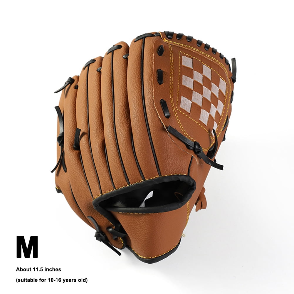 Sports Batting Gloves with Baseball PU Leather Left Baseball Glove with 1 Ball