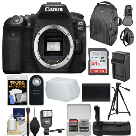 Image of Canon EOS 90D DSLR Camera (Body Only) With Sandisk 64GB MC | Battery Grip | & More