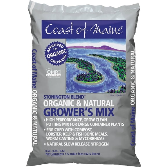 2-pack Coast Of Maine Stonington Blend Potting Mix - Organic, Natural - 2 Pack, 1.5 cu ft — Residential Use, Standard Application