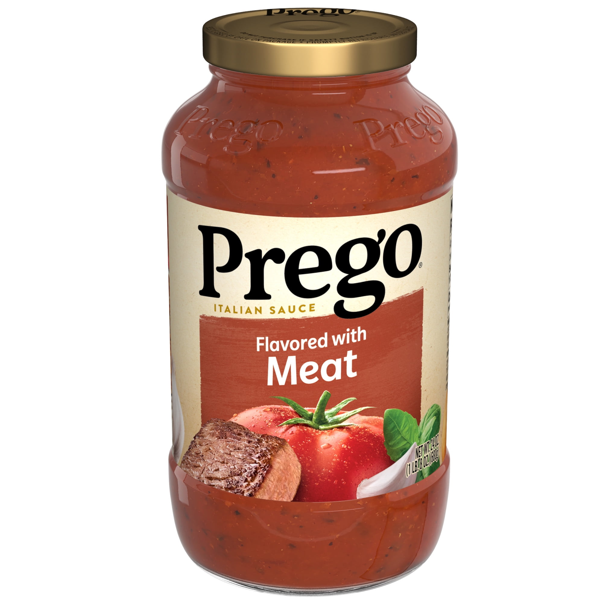 Prego Italian Tomato Spaghetti Sauce Flavored With Meat, 24 OZ Jar