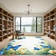 thumbnail image 2 of ODIKA 2'x3' Machine Washable Non-Slip Area Rug, Watercolor Blue High Traffic Rug, Blue, 1050692, 2 of 7