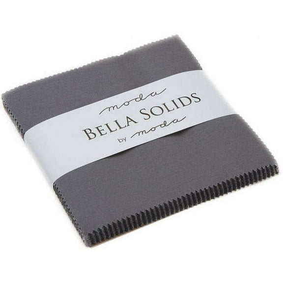 Bella Solids Graphite Moda Charm Pack; 42 - 5" Precut Fabric Quilt Squares