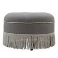 thumbnail image 2 of Yolanda Pouf Rond Décoratif Capitonné Gris Pâle, 2 of 8