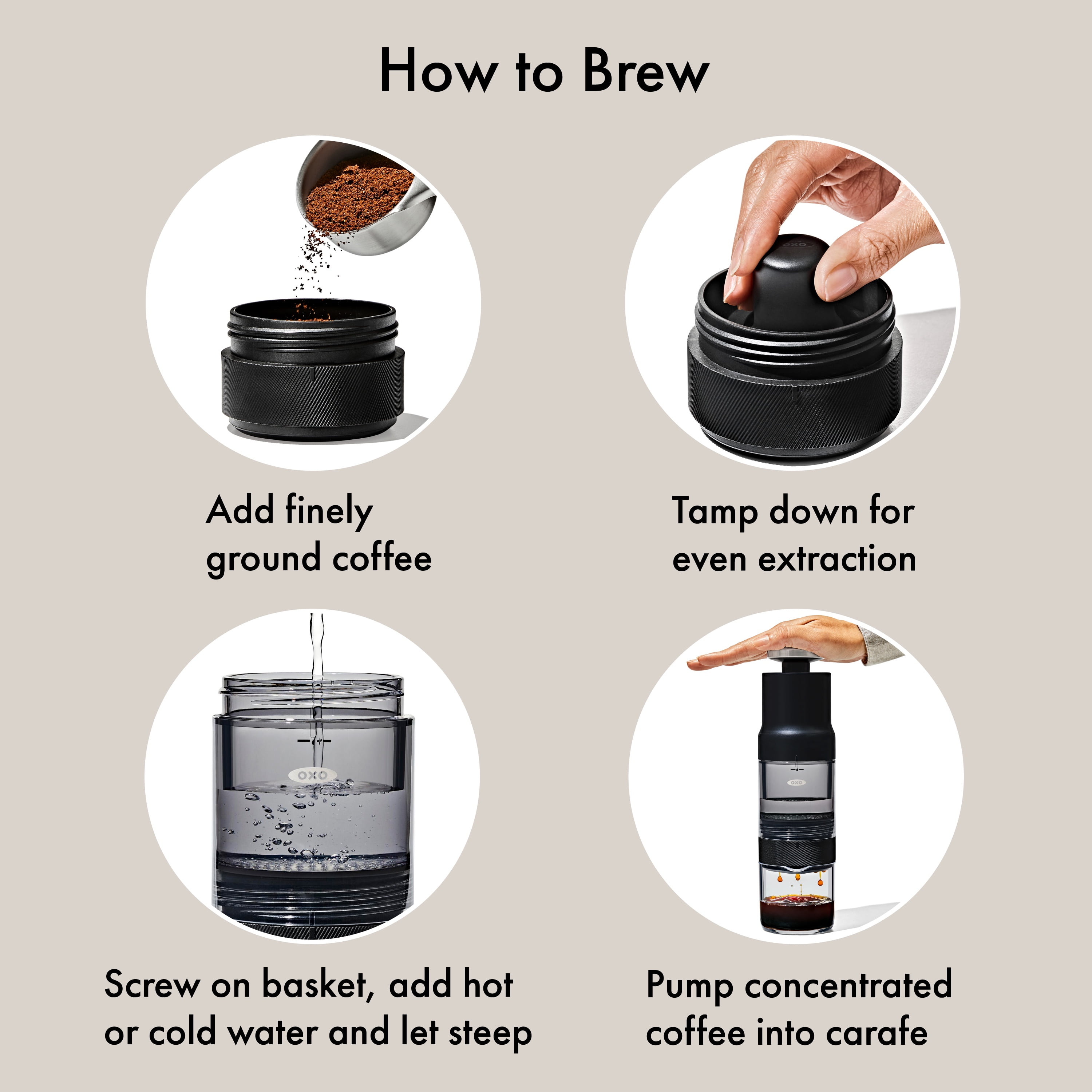 OXO Brew Rapid Brewer Fast Manual Coffee Maker for Hot & Cold Beverages