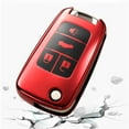 thumbnail image 7 of Xotic Tech Red Soft TPU Full Protection Remote Key Fob Case Cover for Chevrolet Cruze Malibu 4-button Flip Key, 7 of 7