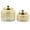 Gold Solid Round S/2 4", 5"H, variant on Cosmoliving by Cosmopolitan Glam Transparent Smoked Glass with Golden Hue Decorative Jars, Set of 2 4"W x 5"H