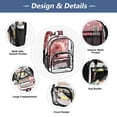 thumbnail image 5 of PVC Transparent Backpacks Clear Backpack for Travel and Outings Pink Rose with Red Heart-shaped, 5 of 7