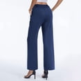 thumbnail image 4 of PWPSG Womens Dress Straight Leg Pants, High Waist Pleated Tailoring, Premium Fabric with Clean Silhouette for Semi Formal Office Attire Blue S, 4 of 6