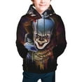 thumbnail image 2 of It Pennywise Horror Teen Boys Girls Hoodies 3D Printed Hooded Sweatshirts for Kids Long Sleeve Casual Unisex Pullovers with Pockets, 2 of 8
