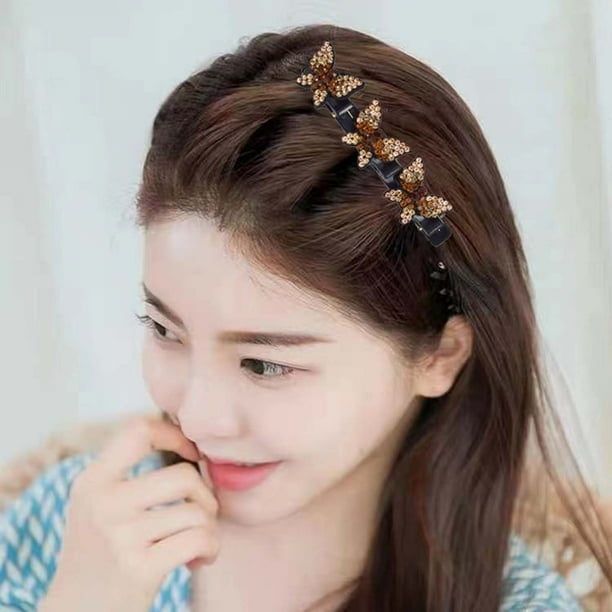 Xihbxyly Horquilla de Acrílico con Brillantes Diamantes de Imitación, Elegante Accesorio para El Flequillo, Elegante Pinza Lateral para Un Cambio de Imagen Rápido, Perfecta para Fiestas, Bodas y Moda