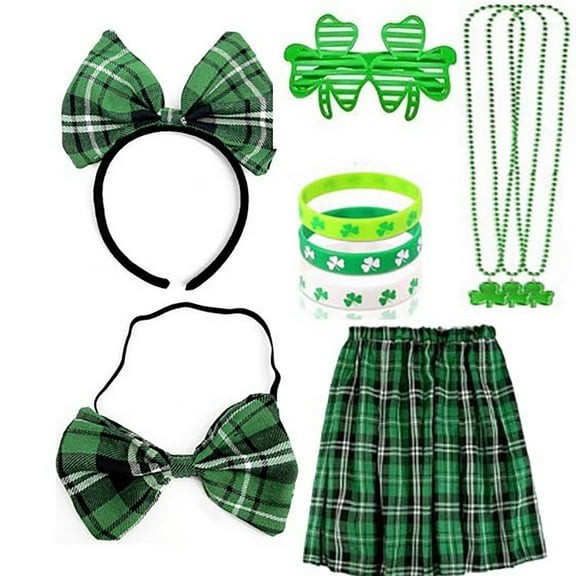 Girls Teen Women St Patricks Day Tutu Green Nylon Spandex 3PC Layered Elastic Waist Skirt