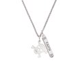 thumbnail image 2 of Delight Jewelry Acrylic Small Clear Skull Silvertone Believe Faith Prayer Hope Bar Charm Necklace, 23", 2 of 4