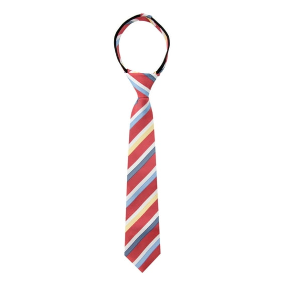 Spring Notion Boy's Striped Woven Zipper Tie Red Medium