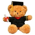 thumbnail image 1 of Red Comfort Plush Bear Toy With Graduation Cap And Gown For Kids Stuffed Animal 13.78 Inches Long Soft Material Educational Keepsake Gift, 1 of 7
