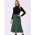 thumbnail image 2 of DARING DIVA Women's A-Line Skirts Stretchy Sweater Midi Skirt X-Large Army Green, 2 of 7