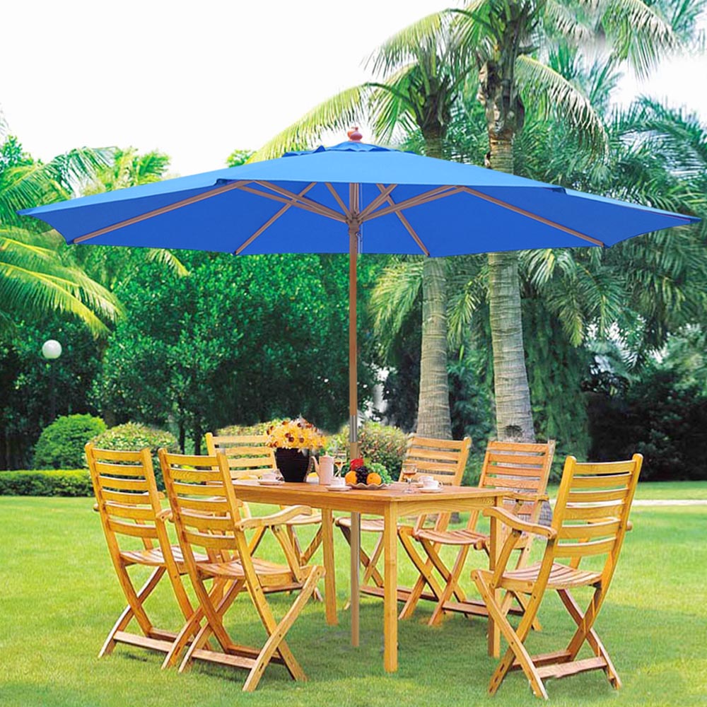 Yescom 13ft Xl Outdoor Patio Wooden Umbrella W German Beech Wood Pole Beach Yard Garden Wedding Cafe Garden Walmart Com Walmart Com