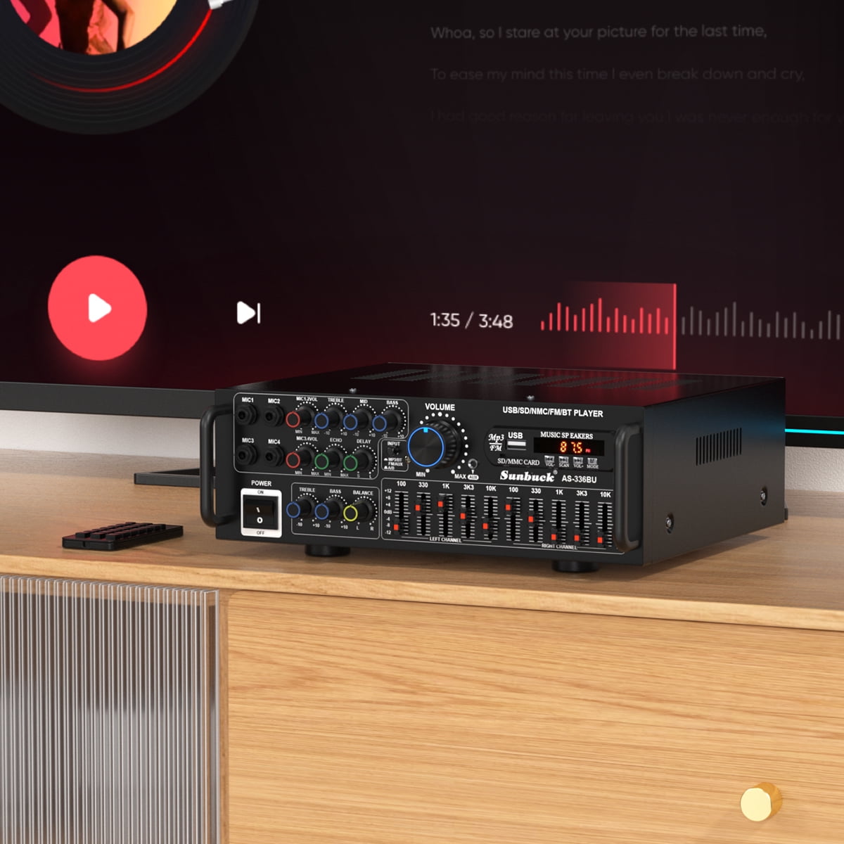Sunbuck 2000W HiFi Stereo Receiver with Bluetooth 5.0, FM