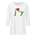 thumbnail image 4 of Gamivast Christmas Clothes for Women Dressy 3/4 Length Sleeve Letter Graphic T Shirts Funny Xmas Snowman Crew Neck Holiday Blouses Winter Trendy Party Pullover 2025, 4 of 5
