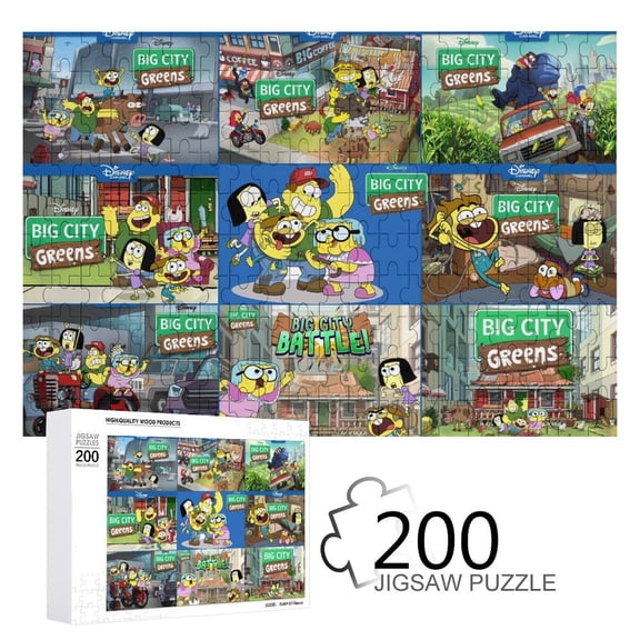 200 PCS Jigsaw Puzzle for Big City Greens Birthday Gifts Wooden Puzzles Game Home Decor High Quality