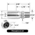 thumbnail image 2 of Conector de engarzado en el extremo de una manguera hidráulica, 1/2 manguera x 1/2 NPTF macho, 2 of 7