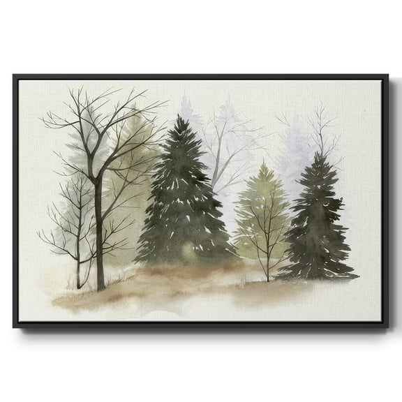In the Mist II - Framed Gallery Wrapped Holiday Canvas - 17 x 25 - Black Frame