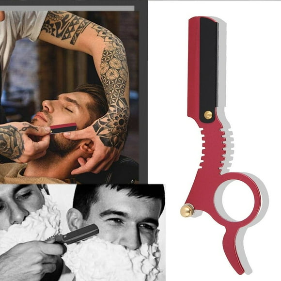 Barber Straight Edge , Classic Straight Edge With Easy Blades Replacement Mechanism, Beard Styling Shaver For Men